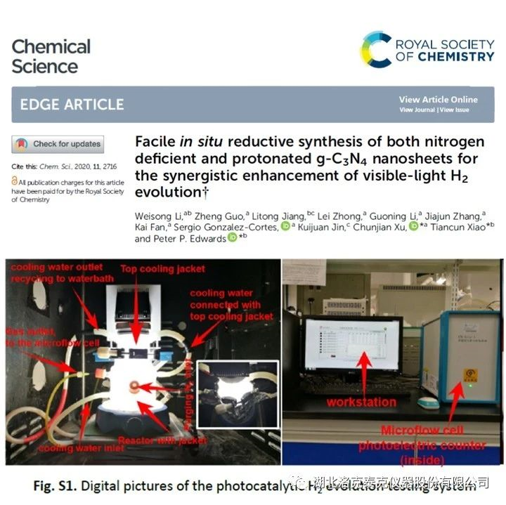 RTK非真空光解水制氢系统用于g-C3N4可见光催化产氢研究(图1)